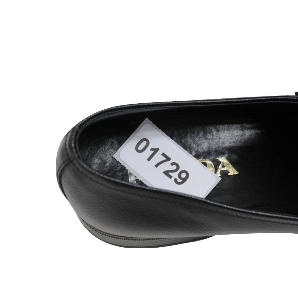Prada Mens Penny Loafers US 8.5 UK 7.5 Black Saffiano Leather Slip On Moccasins - Picture 10 of 10